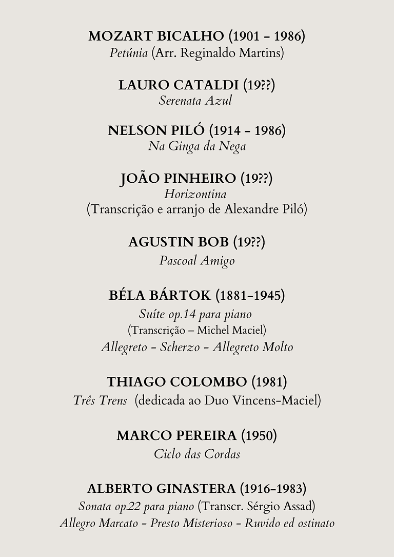 Roberto Victorio Tetragrammaton XIII Leo Brouwer Elogio de la Danza Lento Obstinado La Espiral Eterna Violao Renato Mendes Artur Miranda Azzi Um Retrato Necropolitico Violoes Renato Mendes Seba